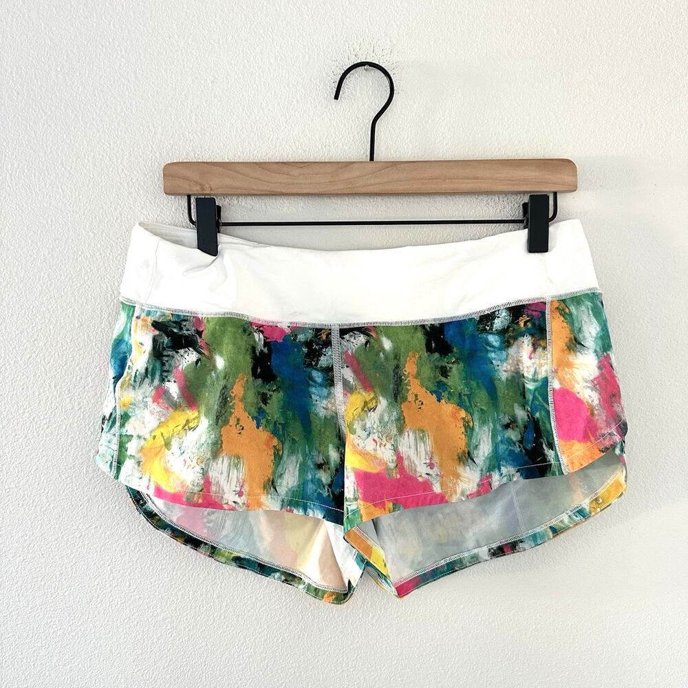 Lululemon Speed Up Shorts Multi Colored Size 8 Athletic Gorpcore Running Indie - Picture 6 of 15